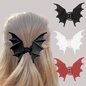 Hair Clamp Manufacturer - 2025 Halloween Matte Jaw Large Bat Wings Frosted Alloy