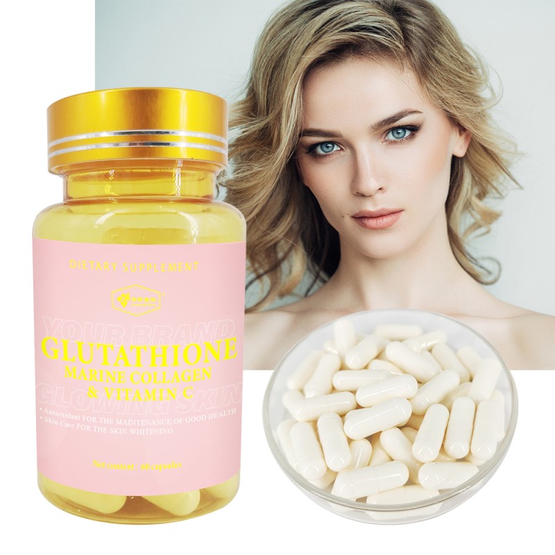 Collagen Whitening Capsules Factory - 100% Organic 1000mg GSH Whitening