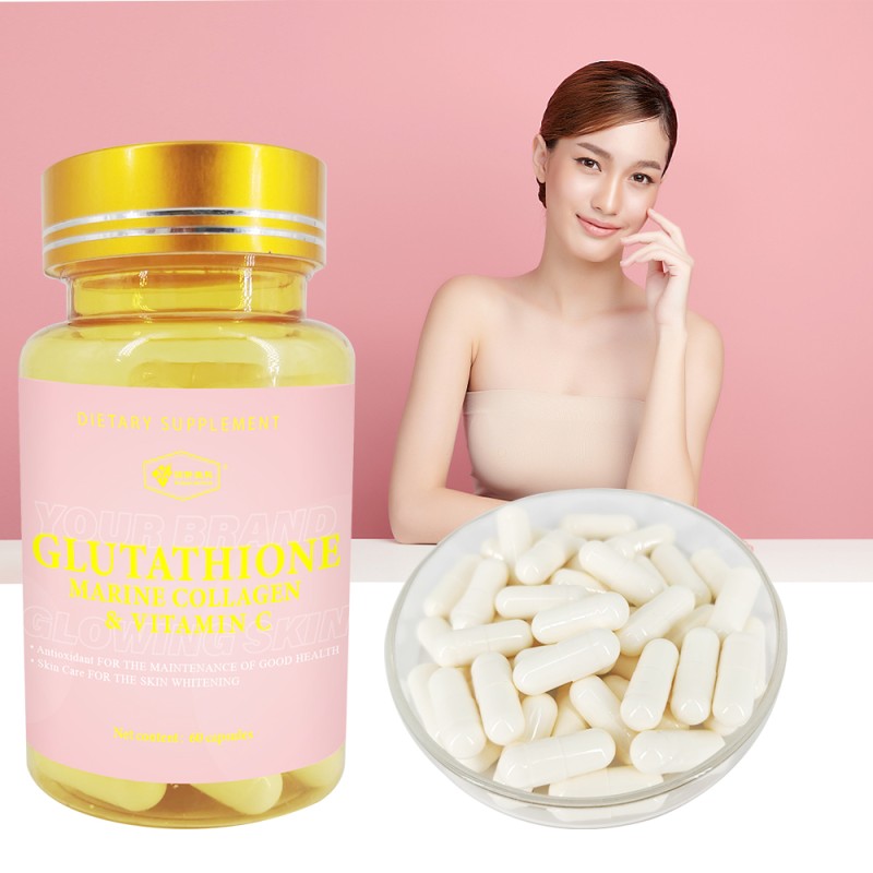 Collagen Whitening Capsules Factory - 100% Organic 1000mg GSH Whitening