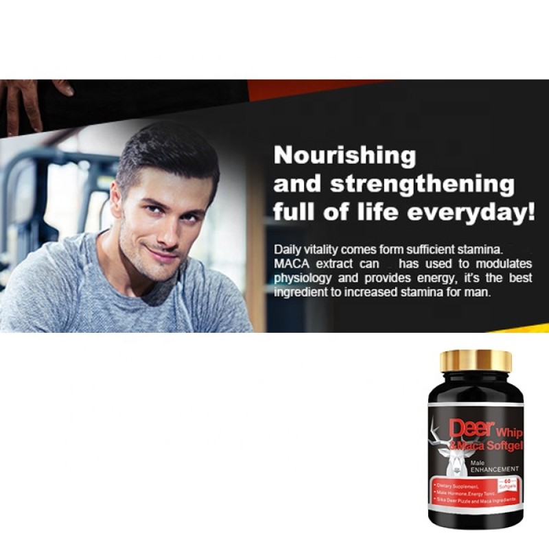 Maca Capsules Factory - Maca-strong-man Black Root Deer Whip Softgels