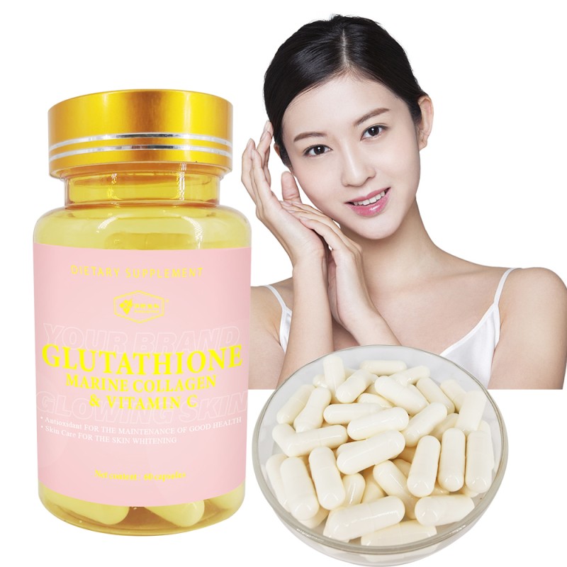 Collagen Whitening Capsules Factory - 100% Organic 1000mg GSH Whitening