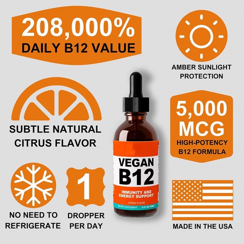 Vitamin B12 Drops Factory - Manufacture 5000MCG Vegans Methylcobalamin Liquid