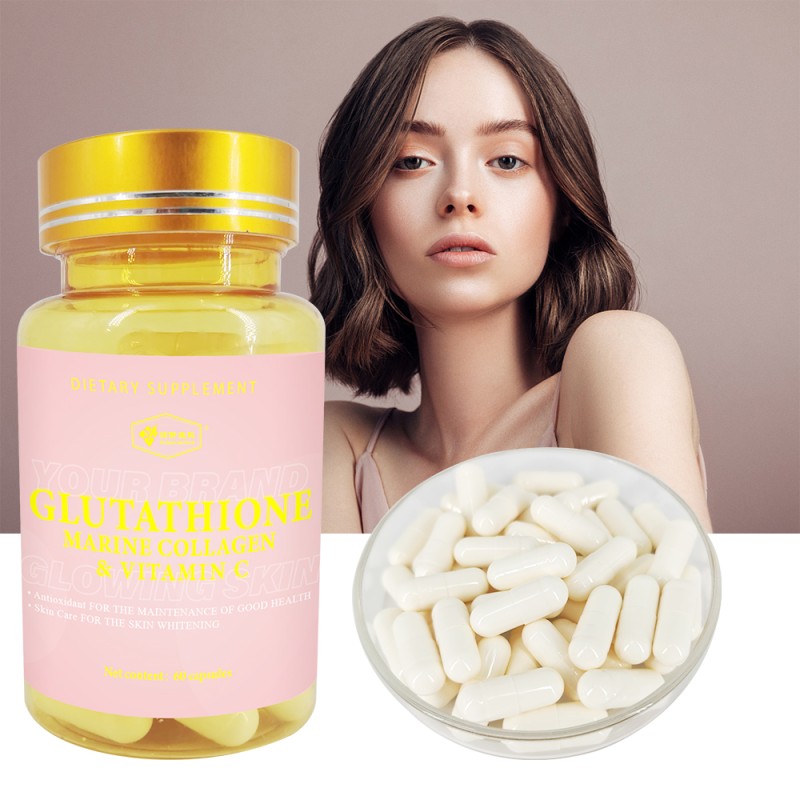 Collagen Whitening Capsules Factory - 100% Organic 1000mg GSH Whitening