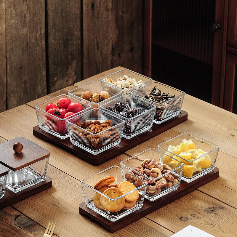 Glass Container Manufacturer - Candy Snack Storage Fruit Sugar Chocolate Serving Tray