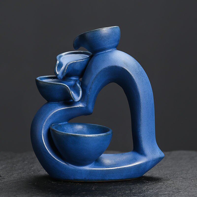 Ceramic Incense Burner Manufacturer - Valentine's Day Gifts Inverted Heart Shape Reverse Flow