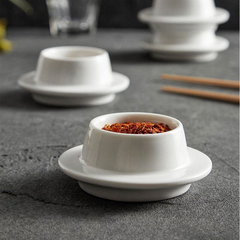 Porcelain Sauce Dish Manufacturer - 3.5 Inch White Round Soy Ceramic Sushi Bowl