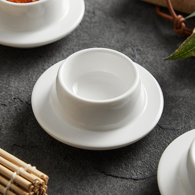 Porcelain Sauce Dish Manufacturer - 3.5 Inch White Round Soy Ceramic Sushi Bowl