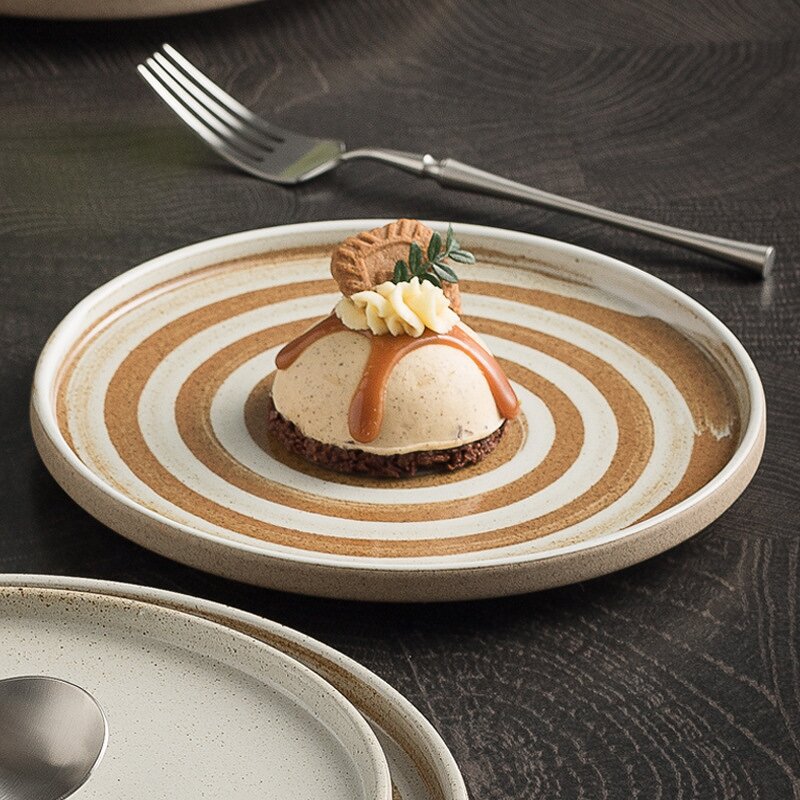 Stoneware Dinner Plate Manufacturer - Vintage Matte Steak Kitchen Ceramic Crockery Dessert Serving for Restaurant