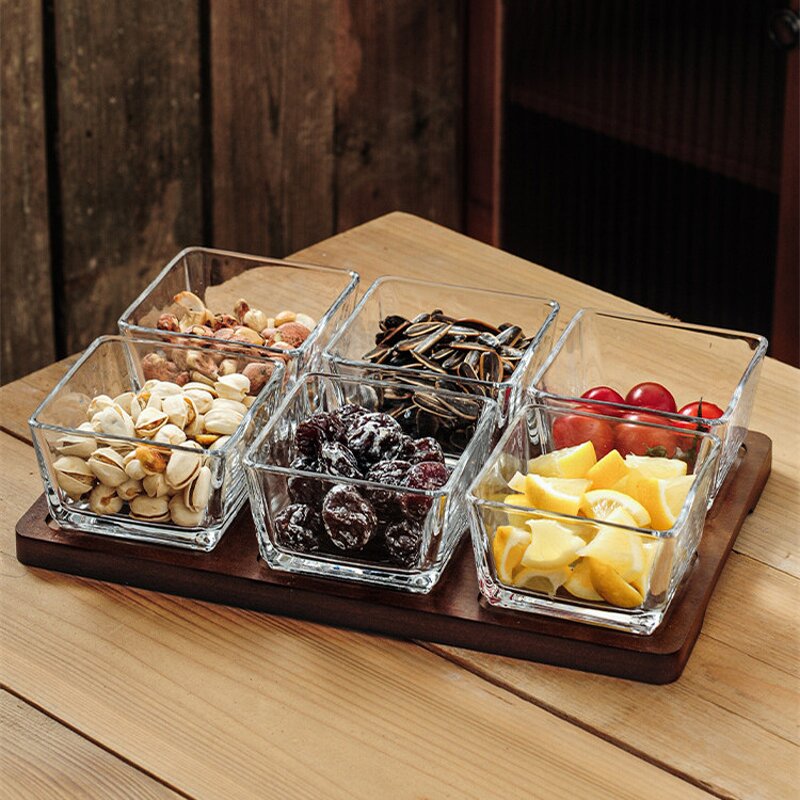 Glass Container Manufacturer - Candy Snack Storage Fruit Sugar Chocolate Serving Tray