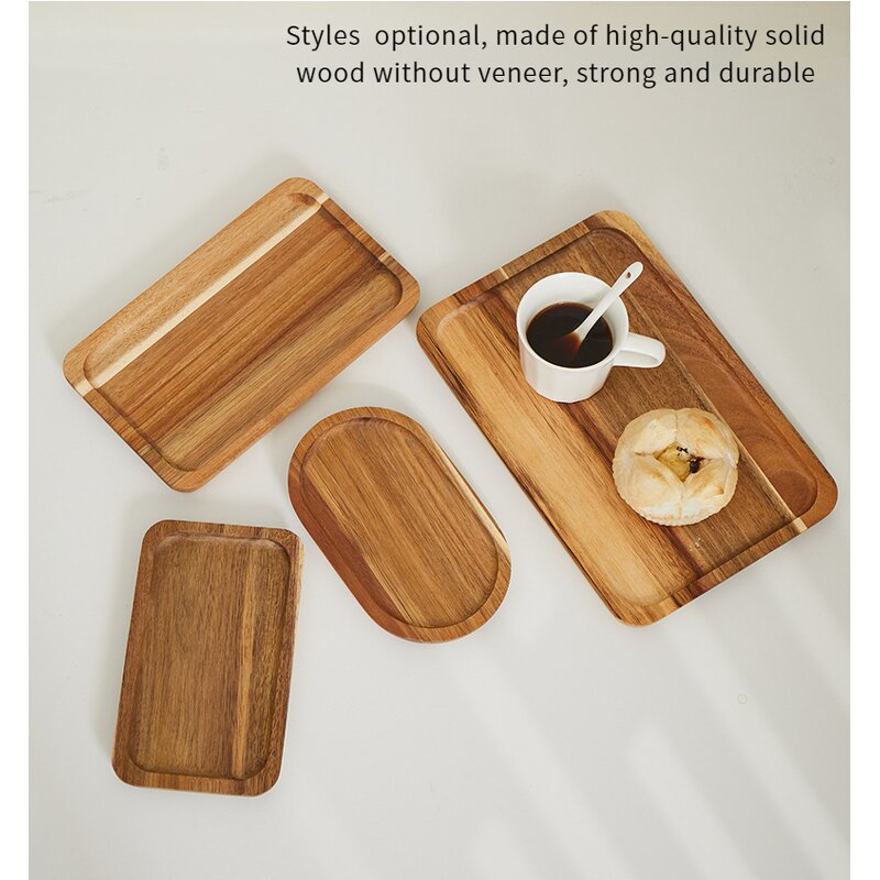 Wood Steak Plate Manufacturer - Luxury Acacia with Handle Solid Sustainable BBQ Food Serving Tray Elegant Dinner Dish for Home Restaurant