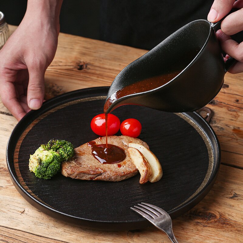 Porcelain Sauce Cup Manufacturer - Boat Shape White Restaurant Dinnerware Soy Ceramic Sushi with Handle