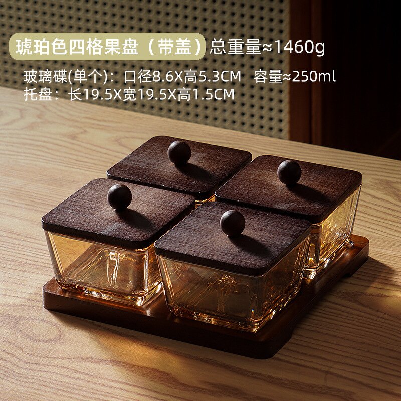 Glass Container Manufacturer - Candy Snack Storage Fruit Sugar Chocolate Serving Tray
