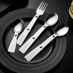 Stainless Steel Cutlery Manufacturer - Wholesale 304 Portable Travel Camping Foldable Spoon Fork Salad Fork