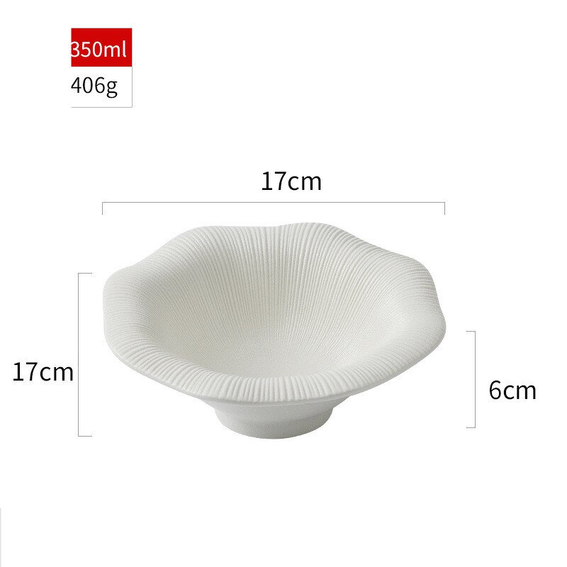 Porcelain Soup Plate Manufacturer - Fancy European Unique Deep Dessert White Ceramic Salad Bowl for Restaurant