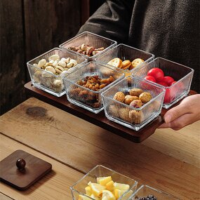 Glass Container Manufacturer - Candy Snack Storage Fruit Sugar Chocolate Serving Tray