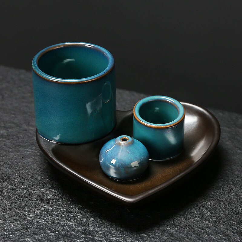 Ceramic Sage Holder Manufacturer - Heart Shape Smudging Tray for Palo Santo White Sage Holy Wood Incense