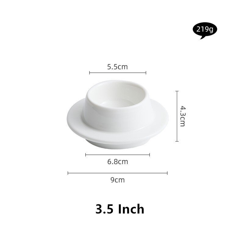 Porcelain Sauce Dish Manufacturer - 3.5 Inch White Round Soy Ceramic Sushi Bowl