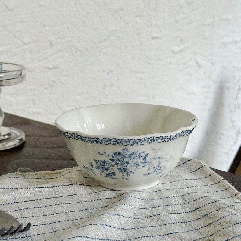 Ceramic Tableware Set Manufacturer - French Retro Blue Butterfly Flower Porcelain Dessert Cake Plate