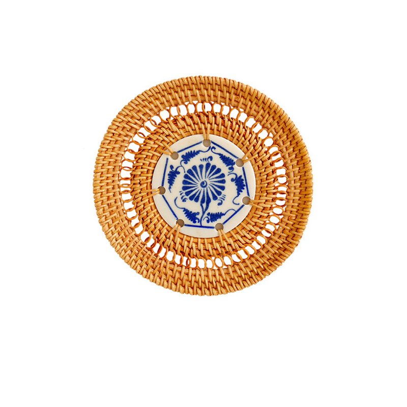 Placemat Manufacturer - Handmade Heat Resistant Round Braided Hollow Out Woven Rattan for Dining