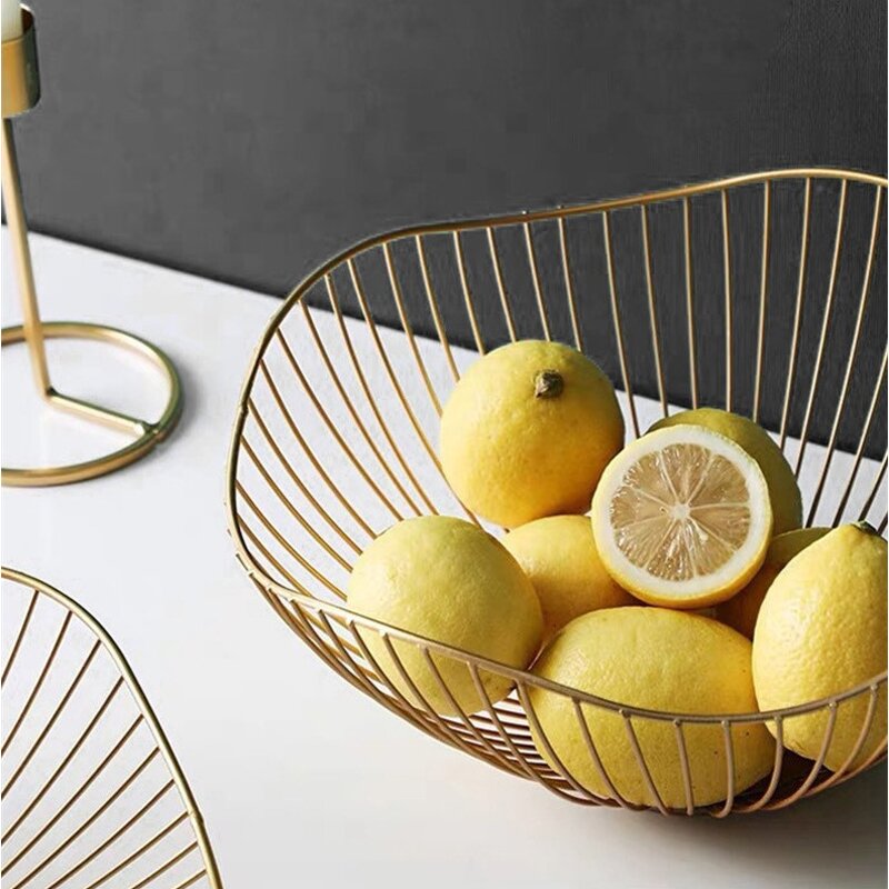 Metal Fruit Bowl Manufacturer - Household Artist Decor Irregular Novelty Gold Black Dry Fruit Dish Candy Container