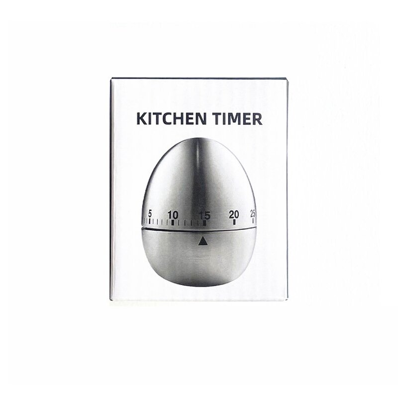 Kitchen Timer Manufacturer - Stainless Steel Egg Manual Mechanical Rotating Alarm 60 Minutes Count Down for Cooking