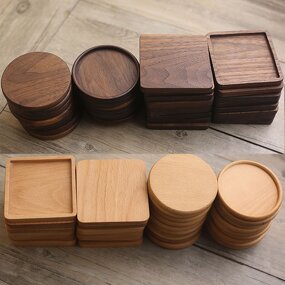 Wooden Coaster Manufacturer - Customized Natural Beech Coffee Cup Mats Placemats