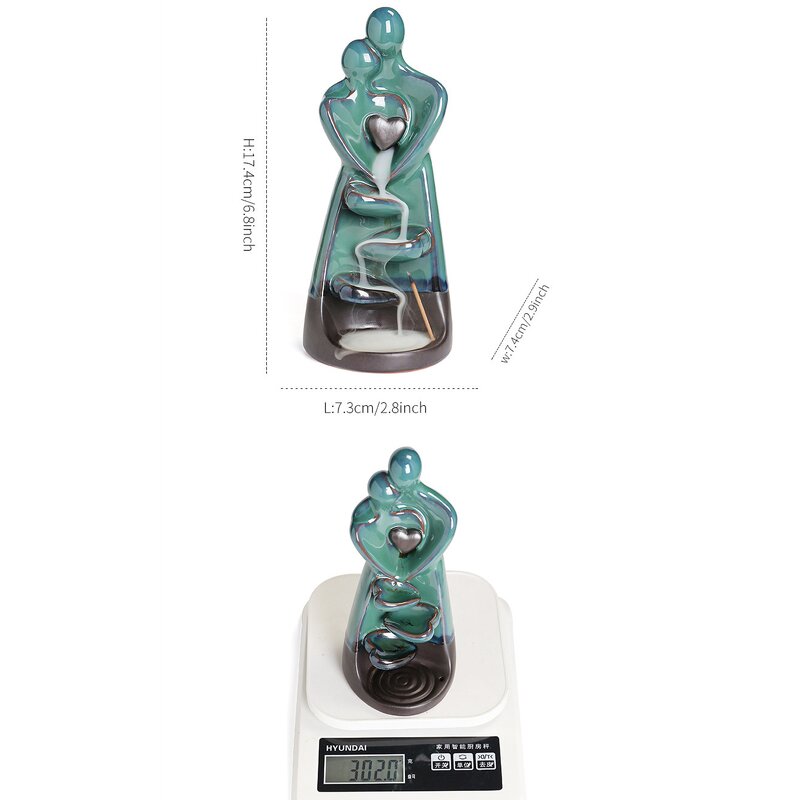 Backflow Incense Burner Manufacturer - Handicraft Hugging Lovers Holder Censer Romantic Waterfall