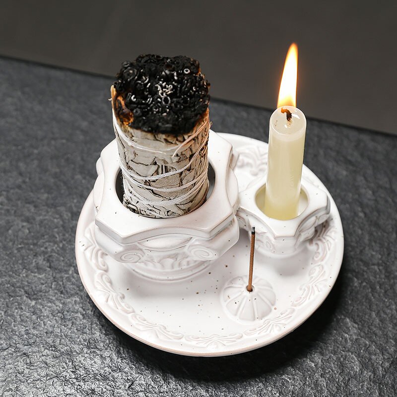 Ceramic Incense Holder Manufacturer - Sage Burner Tray for Palo Santo White Sage Holy Wood for Meditation Room