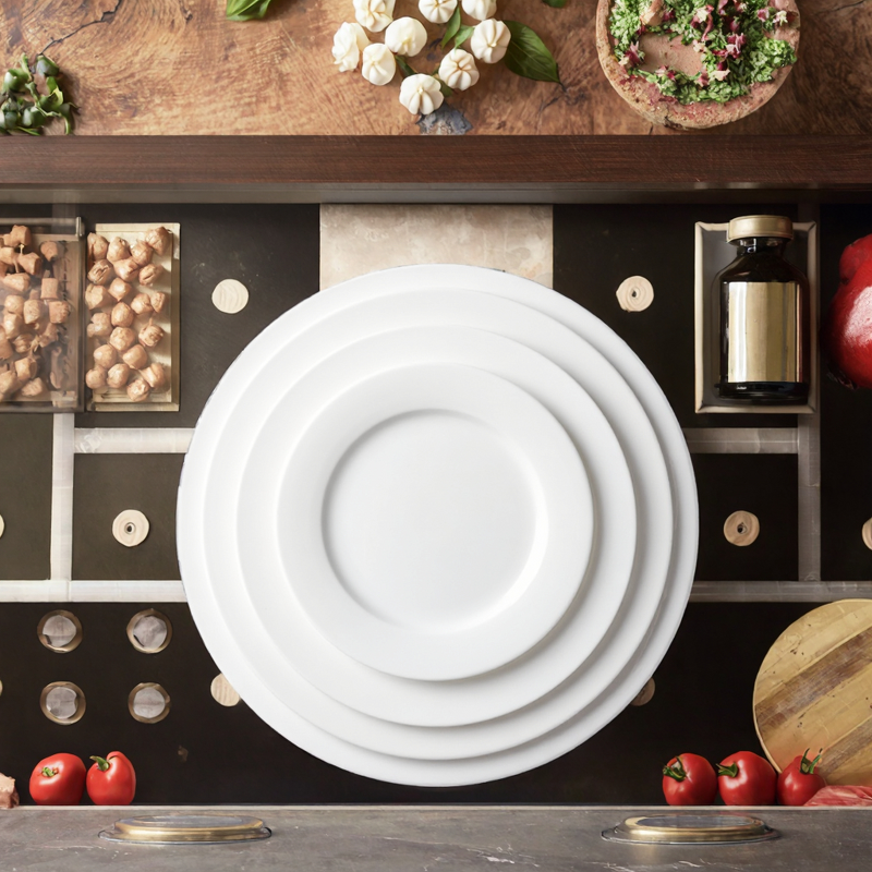 Porcelain Plate Manufacturer - Custom Logo Printed White 8 Inch Eco-Friendly for Party Home Restaurants Hotels