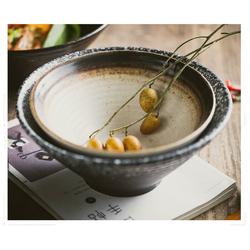 Ceramic Ramen Bowl Manufacturer - Japanese Style Large for Pho Thai Miso Udon Soup Wonton Broth Soba Asian Food Set