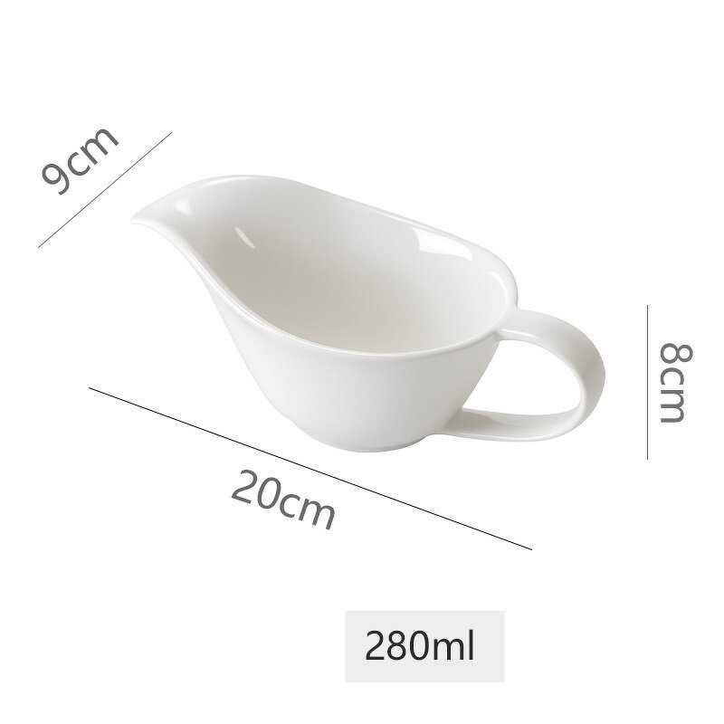 Porcelain Sauce Cup Manufacturer - Boat Shape White Restaurant Dinnerware Soy Ceramic Sushi with Handle