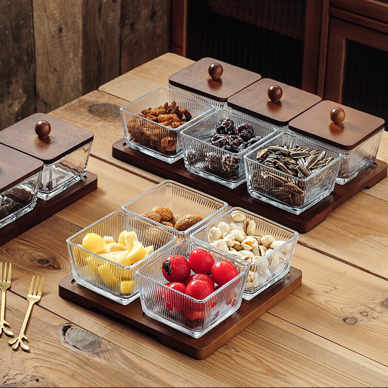 Glass Container Manufacturer - Candy Snack Storage Fruit Sugar Chocolate Serving Tray
