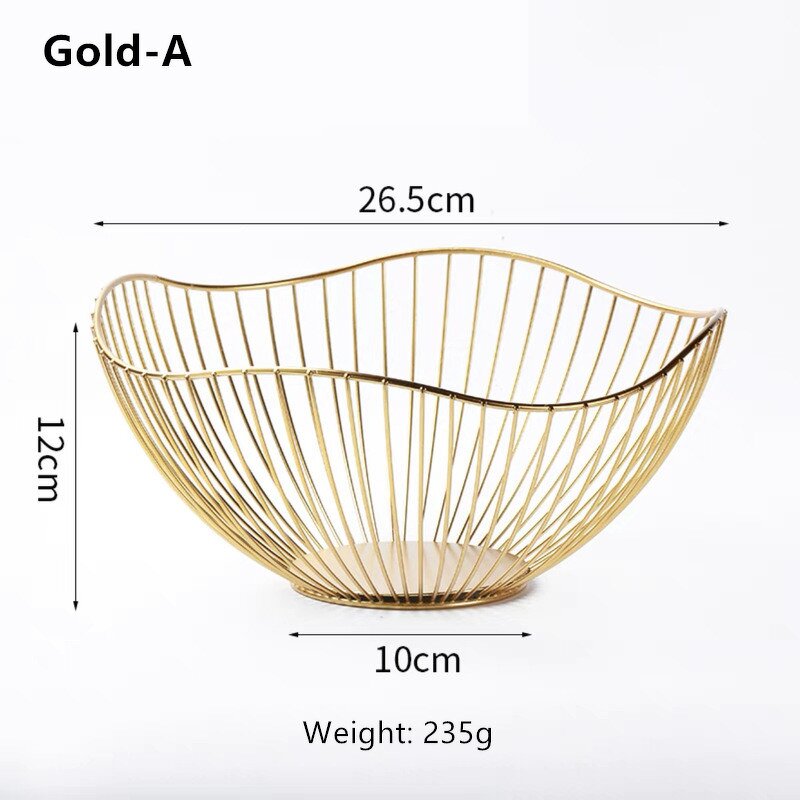 Metal Fruit Bowl Manufacturer - Creative Golden Hollow Stainless Steel Home Decoration Dry Fruit Candy