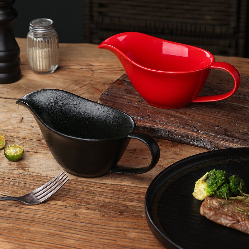 Porcelain Sauce Cup Manufacturer - Boat Shape White Restaurant Dinnerware Soy Ceramic Sushi with Handle