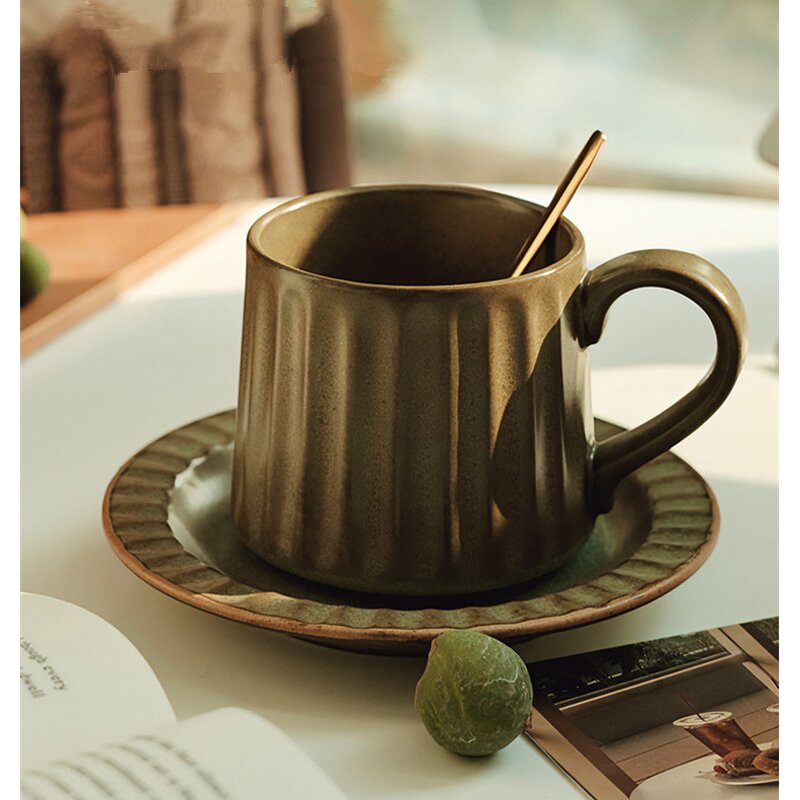 Ceramic Coffee Cup Set Manufacturer - Vintage Latte for Cafe Restaurant Office Drinking