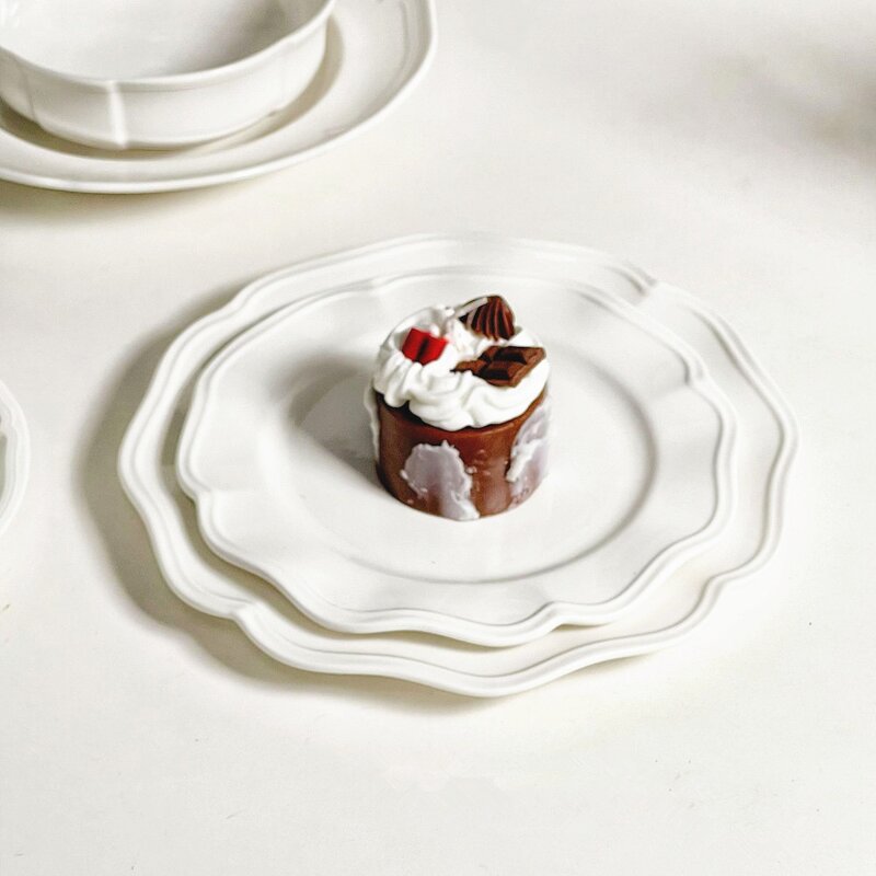 Ceramic Dinnerware Set Manufacturer - Vintage Embossed White Romantic Lace Wedding Plates Bowls and Dishes