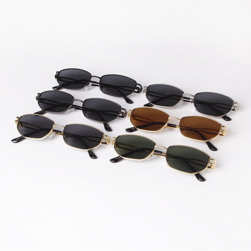Sunglasses Manufacturer - Wholesale Brand Modern High Quality Rectangle Full Frame Metal Sun Shades Trendy for Women Men