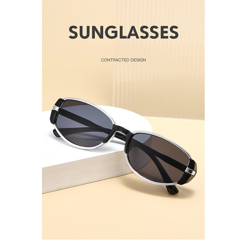 Sunglasses Manufacturer - Latest Vintage UV400 for Women Men Brand Designer Casual Shades 90s Brown Black Tinted PC Cat-eye Oval