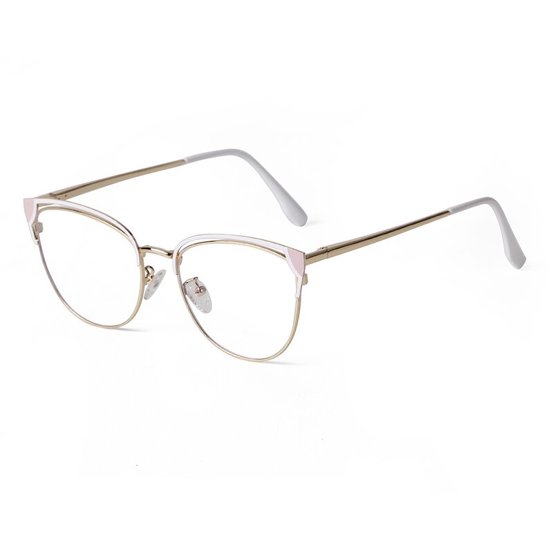 Glasses Manufacturer - Latest Design Cat Eye Metal Gold Frames Fashion Optical Eyewear for Women Blue Light Blocking