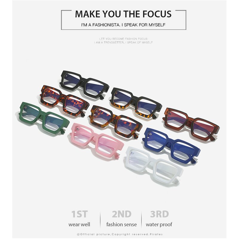 Glasses Manufacturer - Vintage Flat Lenses Eyeglasses Frames Square Frame Blue Light Blocking Eyewear Custom Computer