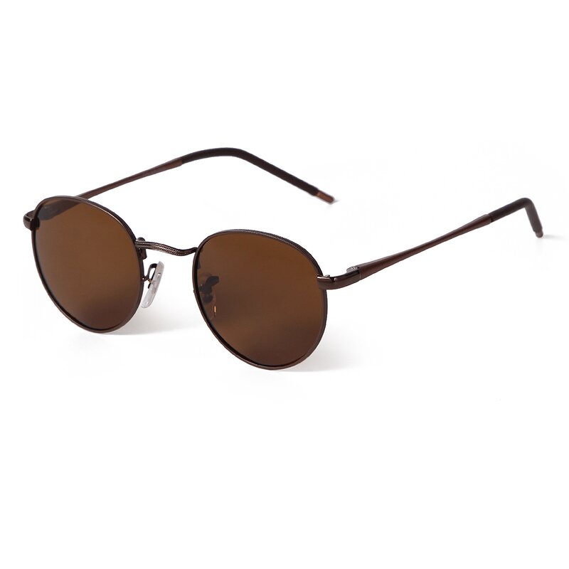 Sunglasses Manufacturer - Vintage Metal Round Thin Legs Gold Frame Driving Spring Hinge Polarized Shades for Men
