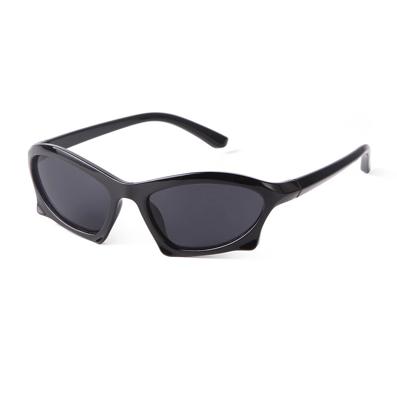 Sunglasses Manufacturer - Fashion Silver Futuristic Irregular Outdoor Riding Sports Y2K Custom LOGO