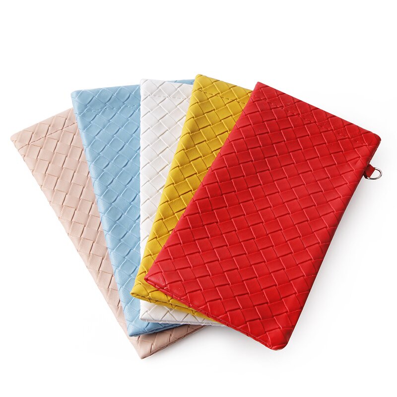 Glasses Bag Manufacturer - 2024 New Arrival Custom Logo Sunglasses Bags Pu Leather Packing Pouch Weaving Eyewear Bags