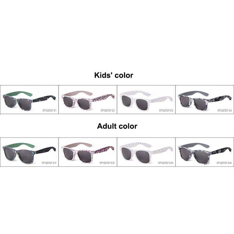 Sunglasses Manufacturer - Competitive Price Cute Mommy and Me Camouflage Color Printing Square Retro UV400 Beach for Kids