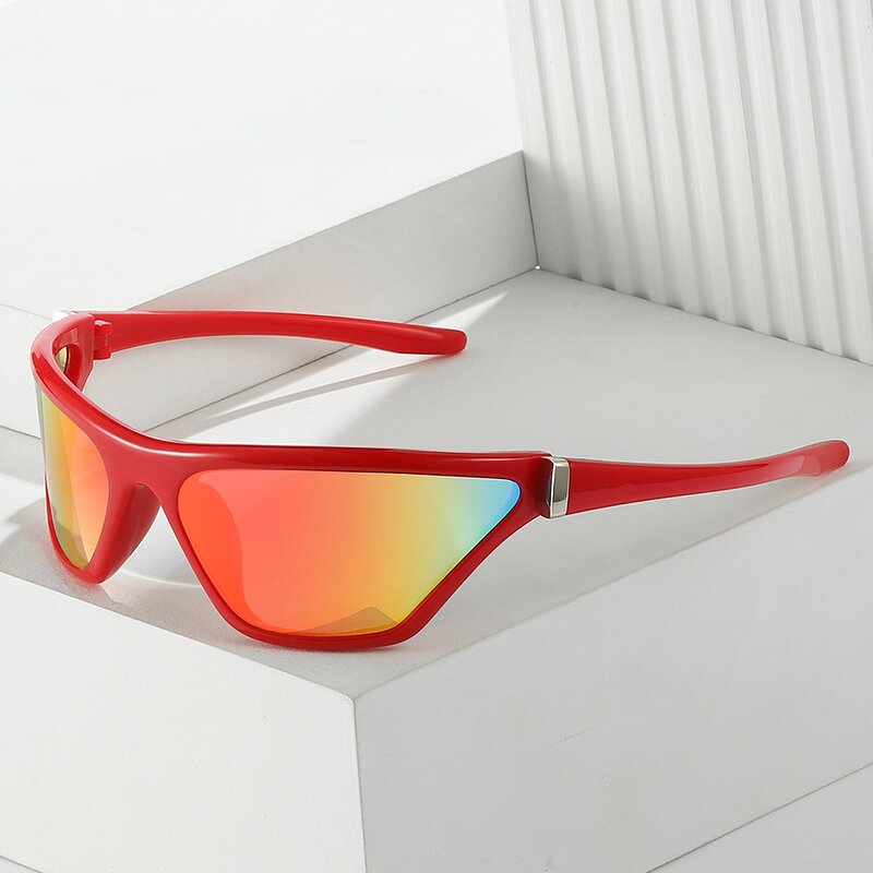 Sunglasses Manufacturer - Hot Sell Women Outdoor Cycling Sports Eyewear Designer Mirrored Futuristic Cat Eye Y2K