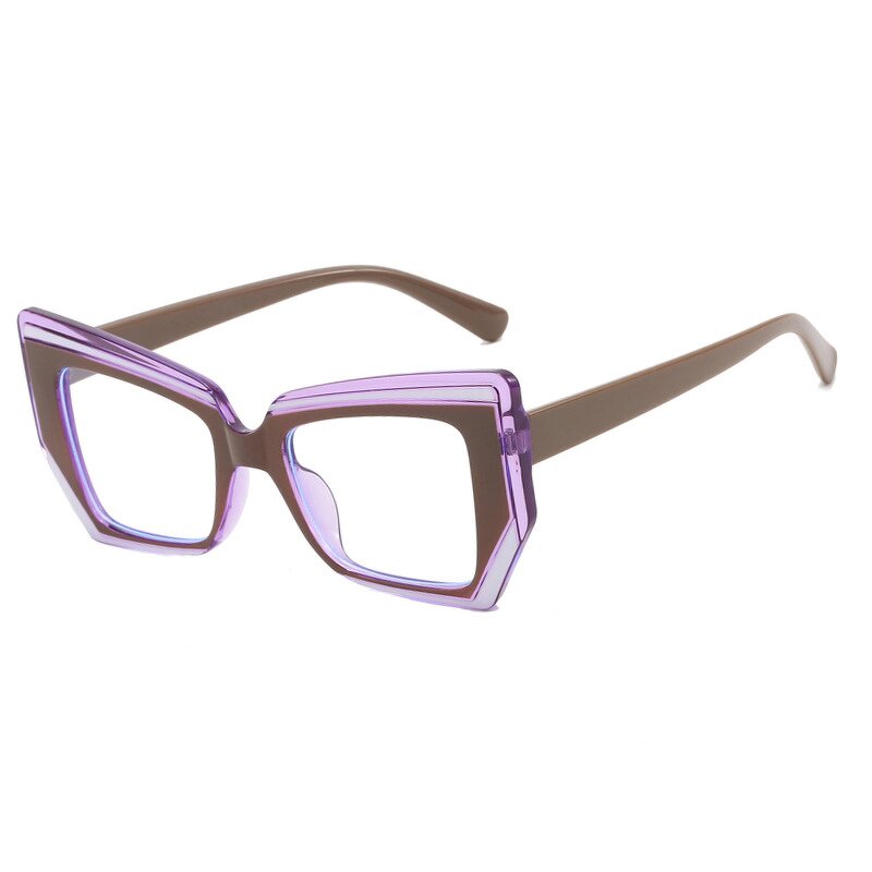 Glasses Manufacturer - Trendy Colorful Blue Light Blocking TR90 Irregular Frame Optical Eyeglasses Polygon Computer for Women