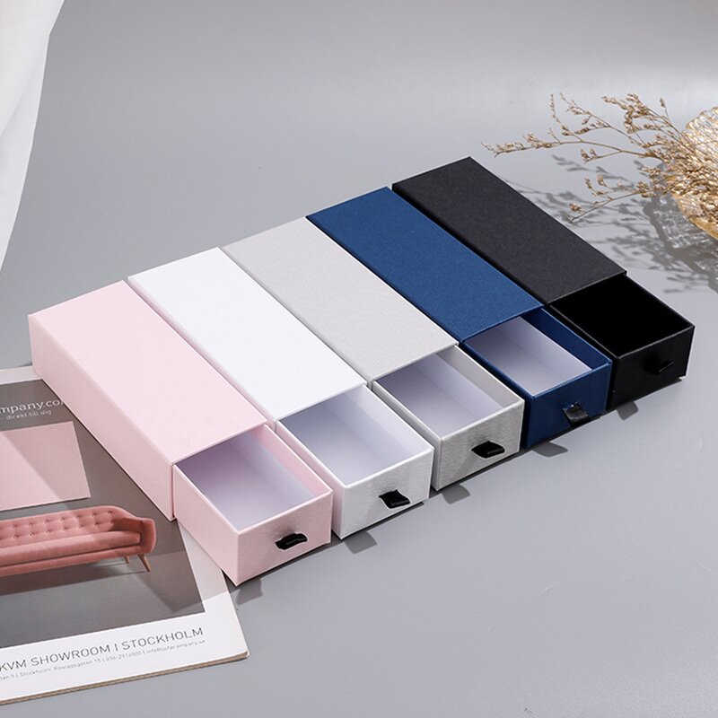 Glasses Case Manufacturer - Black White Cardboard Glasses Packaging Drawer Box Cosmetics Storage Paper Box Pink Gift Box