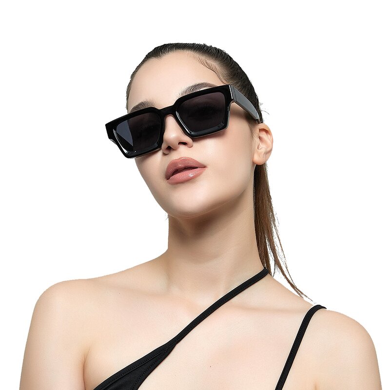 Sunglasses Manufacturer - Vintage Retro Custom Logo 2023 Hot Sell Square Shades Small Frame Black