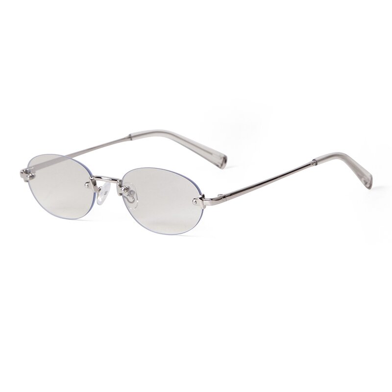 Sunglasses Manufacturer - Fashion Simple Beautiful Ladies Outdoor Sun Protection Metal Rimless Oval Multi-Color