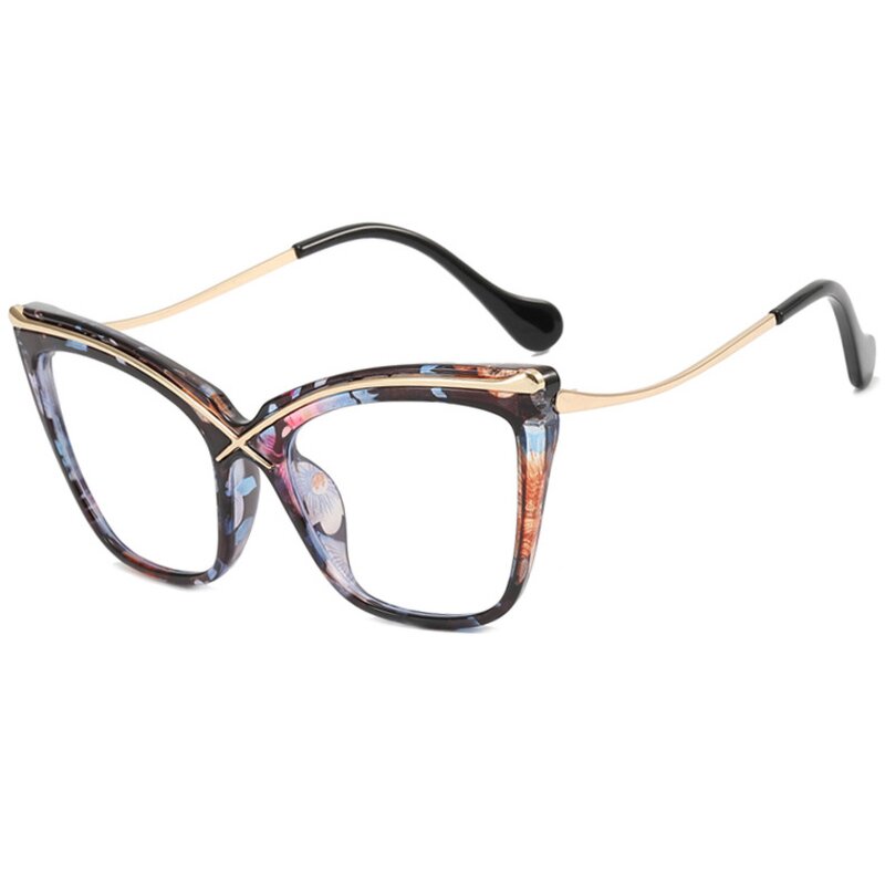 Glasses Manufacturer - 2023 New Fashion X Cat Eye Optical Metal Frame Anti Blue Light for Women Retro Computer